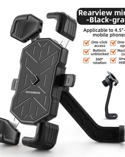 ROCKBROS Bike Phone Holder 360° View Universal Bicycle Phone Holder 4.5-7.2inch Mobile Phone Stand Shockproof Motorcycle Bracket