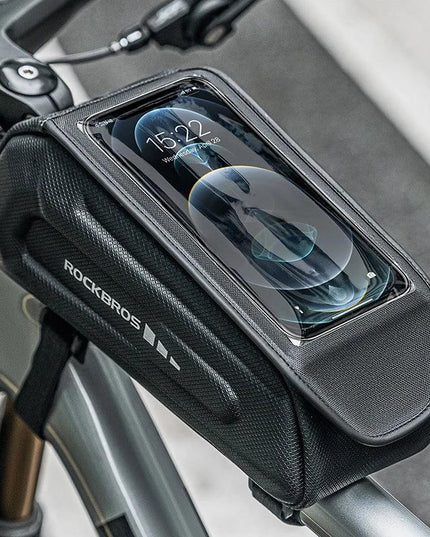 ROCKBROS Bike Bag 1.7L Phone Bag Waterproof Front Frame Cycling Bag Touch Screen Case Holder Hard Shell Bike Bag Mtb Accessories