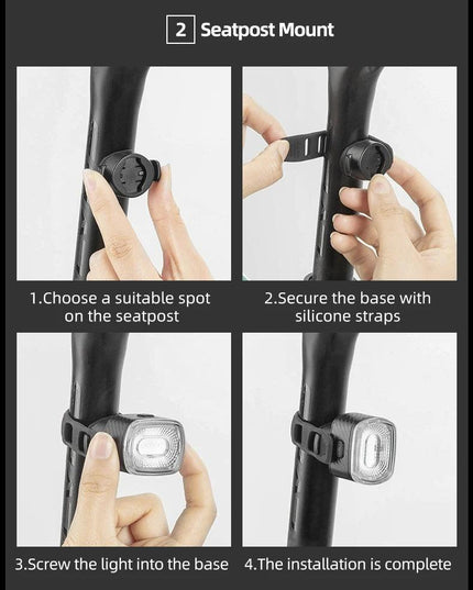ROCKBROS Bicycle Rear Light Smart Auto Brake Sensing USB Bike Light IPX6 LED Taillight MTB Road Rechargeable Cycling Accessories