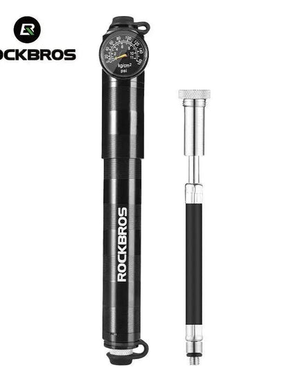 ROCKBROS Bike Pump High Pressure Aluminium Alloy CNC Dustproof Barometer AV/FV Ultralight Portable Inflater Bicycle Accessories