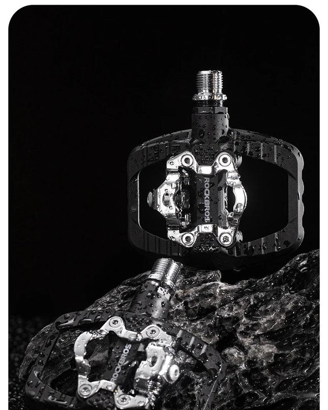 ROCKBROS MTB Bicycle Pedals 2 In 1 Flat/Lock Pedal Mountain Bike Non-Slip Labor Saving Nylon Pedals Waterproof Sealed Bearing