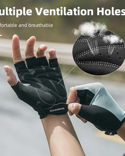 ROCKBROS Cycling Gloves Half Finger Sport Gloves Breathable Summer MTB Mountain Outdoor Fitness Mittens Bicycle Glove Equipment