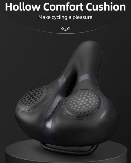ROCKBROS Bicycle Saddle Breathable Shock Seats PU Leather Surface Cushion Rounded Hollow Cycling Seat Comfort MTB Bike Saddles