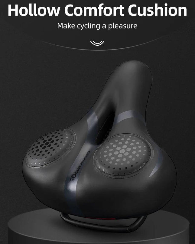 ROCKBROS Bicycle Saddle Breathable Shock Seats PU Leather Surface Cushion Rounded Hollow Cycling Seat Comfort MTB Bike Saddles