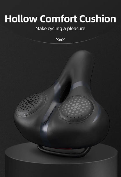 ROCKBROS Bicycle Saddle Breathable Shock Seats PU Leather Surface Cushion Rounded Hollow Cycling Seat Comfort MTB Bike Saddles