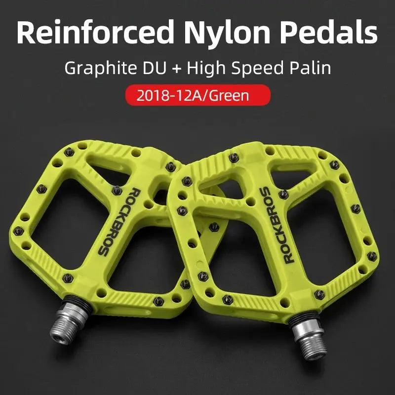 ROCKBROS Ultralight Seal Bearings Bicycle Bike Pedals Cycling Nylon Road bmx Mtb Pedals Flat Platform Bicycle Parts Accessories