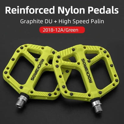 ROCKBROS Ultralight Seal Bearings Bicycle Bike Pedals Cycling Nylon Road bmx Mtb Pedals Flat Platform Bicycle Parts Accessories