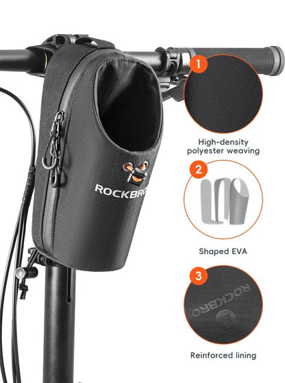 ROCKBROS Bicycle Bag Front Bag Water Bottle Bag 1.5L Folding Bike Mountain Road Bike Riding Bag Adjustable Large-caliber Bag