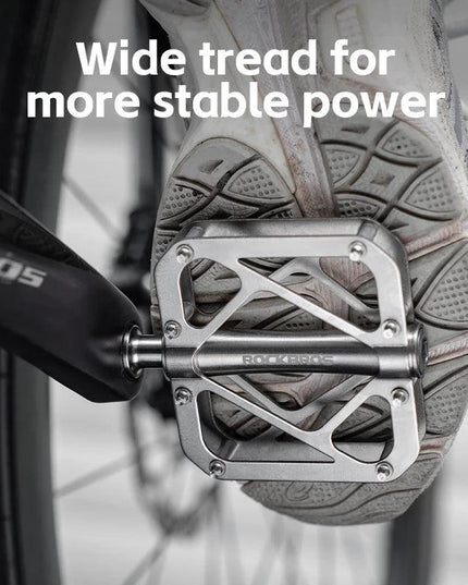 ROCKBROS Titanium Alloy Bike Pedals Ultralight Anti-slip Wide Pedal MTB Road Bike Stainless Steel Nails Cycling Accessories