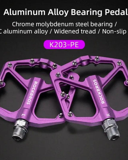 ROCKBROS Bike Pedals Aluminum Alloy Anti-slip Bicycle Pedals Ultralight Sealed Bearing One-piece MTB Road Mountain Cycling Pedal