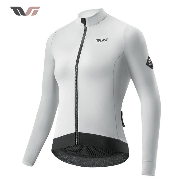 ROCKBROS Windbreak Cycling Jacket for Woman Winter Fleece Warm Women's Bicycle Jersey Professional Bicycle Training Clothing MTB