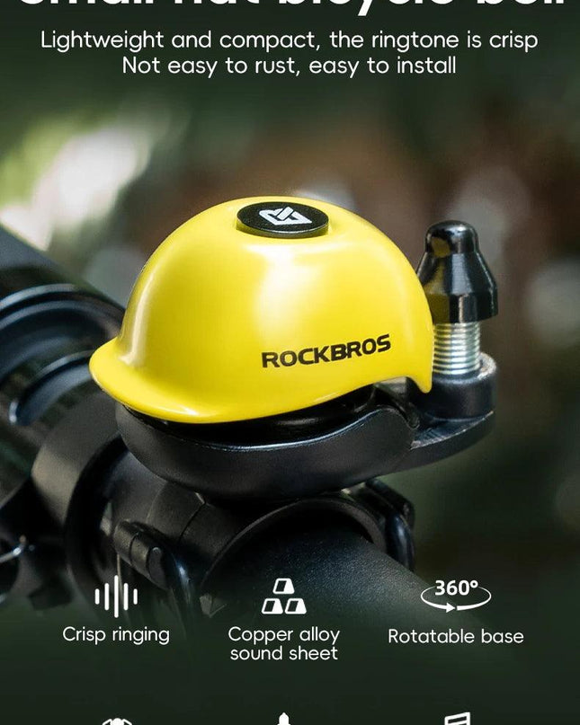ROCKBROS Creative Bicycle Bell 80DB Copper Alloy Nylon Base Mini Cap Bike Bell for MTB Road Bike Ultra-Light Bicycle Accessories
