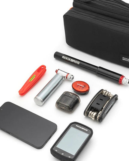 ROCKBROS Bicycle Top Tube Bag 2L Capacity Scratch-Resistant Road Mountain Bike Frame Bag Cycling Tools Bag Stable Elastic Band