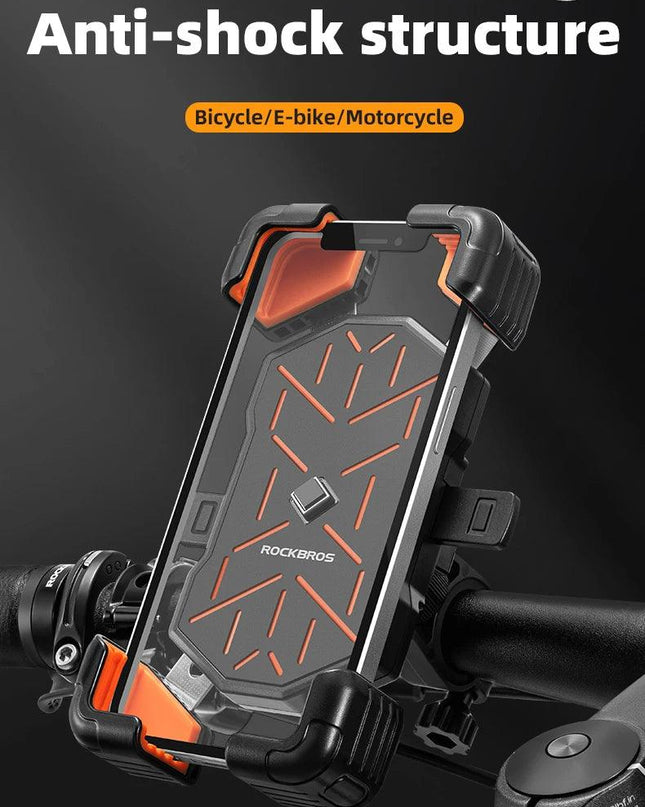 ROCKBROS Bike Phone Holder 360° View Universal Bicycle Phone Holder 4.5-7.2inch Mobile Phone Stand Shockproof Motorcycle Bracket