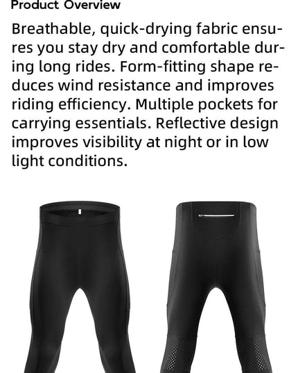 ROCKBROS Tights Trousers Cycling Gym Fitness Long Pants with Pockets Reflective Multifunctional Training Leggings EUR Size