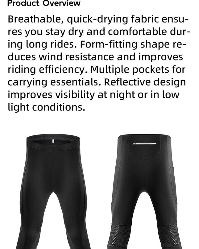 ROCKBROS Tights Trousers Cycling Gym Fitness Long Pants with Pockets Reflective Multifunctional Training Leggings EUR Size