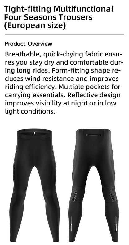 ROCKBROS Tights Trousers Cycling Gym Fitness Long Pants with Pockets Reflective Multifunctional Training Leggings EUR Size