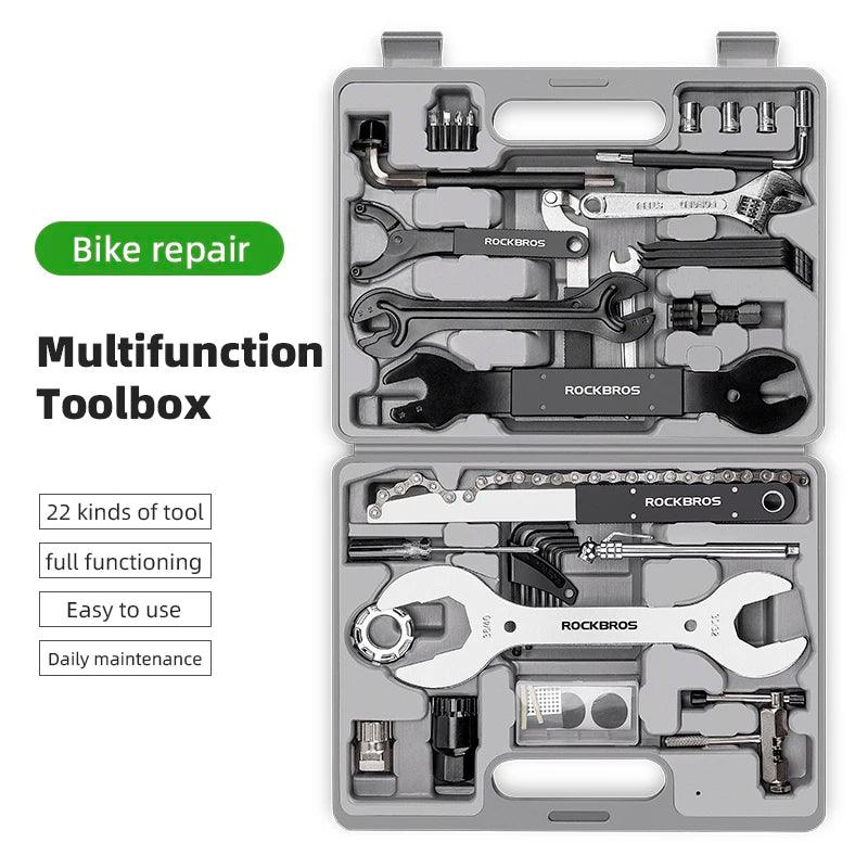 ROCKBROS Bicycle Tools Sets Box Cycling Tools Professional Bike Multifunction Bicycle Repair Tools Key Set Cycling Tools