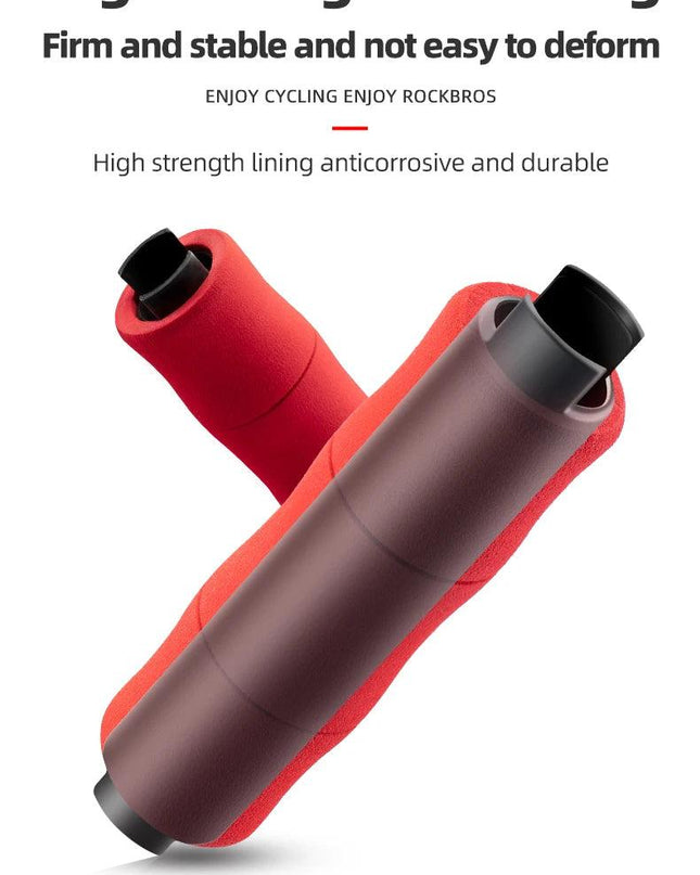 ROCKBROS Bamboo Joint Handlebar Grips EVA MTB Bike With Dust Plug Soft Ultralight Bicycle Handle Alloy Cycling Accessories