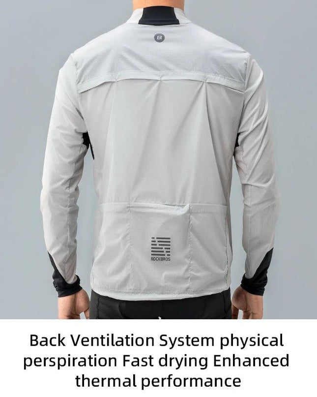 ROCKBROS Lightweight Cycling Jackets Windproof Bike Windbreaker Reflective Breathable Running Jacket Men's Coat With YKK Zipper