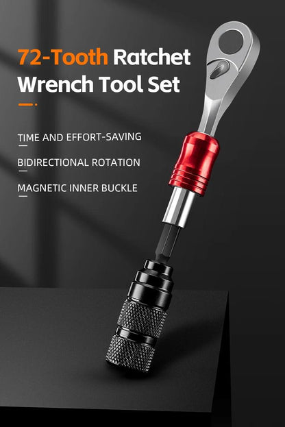 ROCKBROS Bicycle Repair Tool Kits 72 Tooth Ratchet Wrench Set Torque Screwdriver Motorcycle Repair Kit Portable Maintenance Tool