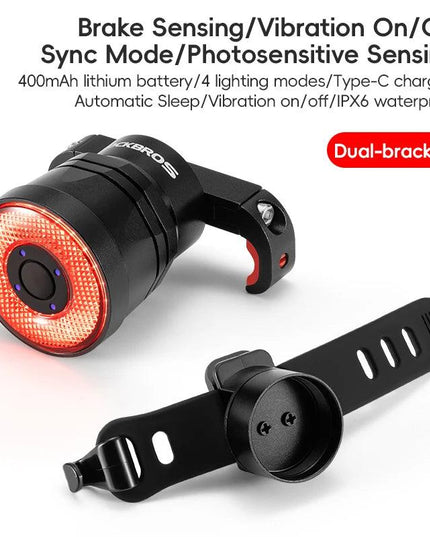ROCKBROS BicycleTaillight Smart Brake Sensing Day/Night Sensing Waterproof Type-C Cycling Taillight Bike Accessories R Series