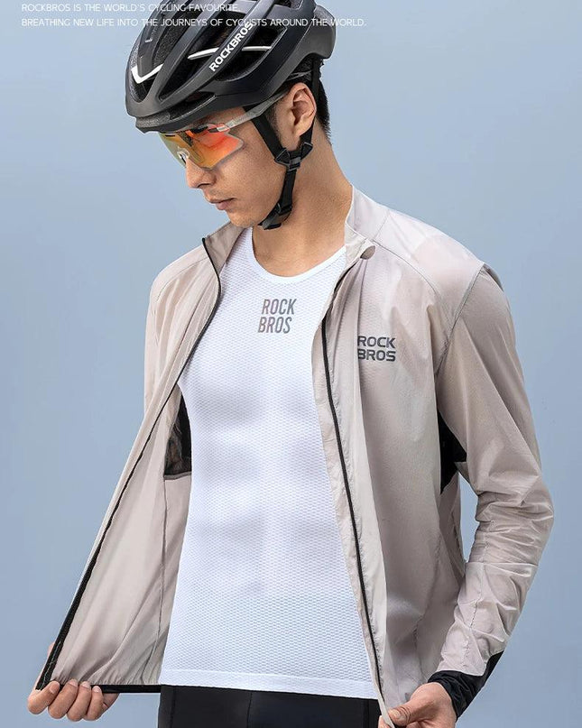 ROCKBROS Bike Vest Breathable  Men's Sleeveless Short Summer Undershirt Windbreaker Tshirt Quick Dry Elastic Mesh Underwear