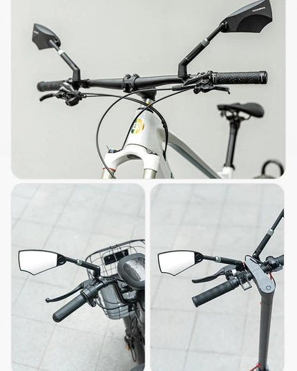 ROCKBROS Bicycle Rearview Mirror Universal Wide-Range 360° Adjustable Mirror For Mountain Road Bike Motorcycle Scooter Safety