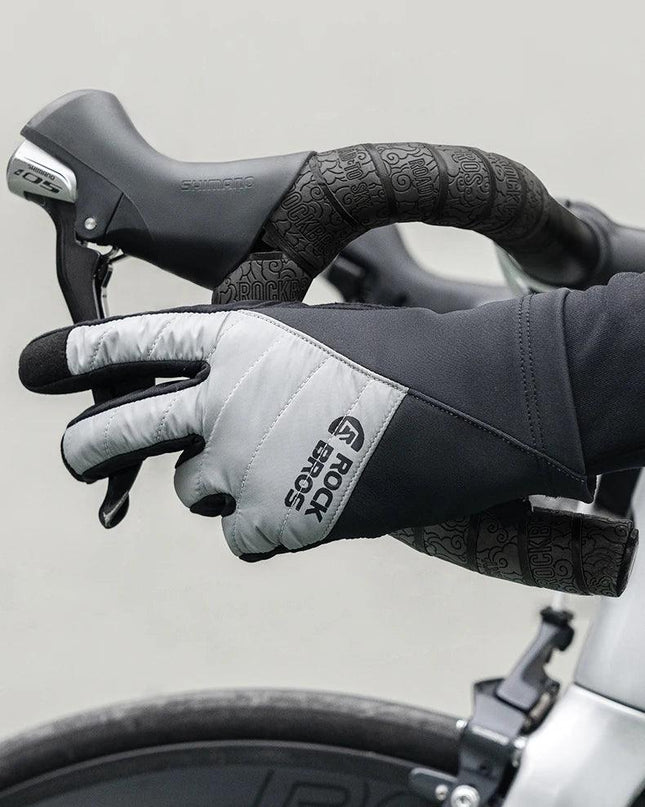 ROCKBROS Bicycle Gloves Breathable Non-slip Cycling Gloves Touch Screen Winter Thermal Warm Full Finger Glove Riding Gloves