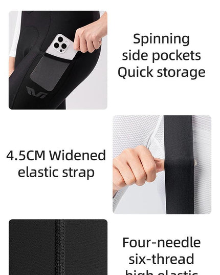 ROCKBROS TVI Women's Detachable Cycling Bib Pants Autumn Winter Warm Tights Bicycle Trousers Shock Absorption Pad For MTB Road ﻿