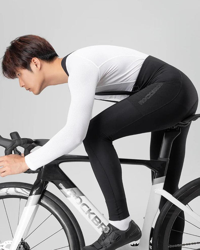 ROCKBROS Windproof Warm Bicycle Pants Winter Removable Buckle Strap Pants High Quality Shock-Absorbing Comfort Pad Pants MTB Men