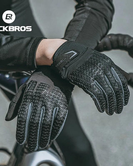 ROCKBROS Windproof Cycling Gloves Touch Screen Riding MTB Bike Bicycle Gloves Thermal Warm Motorcycle Winter Autumn Bike Gloves