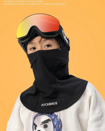 ROCKBROS Children‘s Winter Cycling Caps Riding Face Cover Windproof Outdoor Hiking Warm Neck Face Breathable Bike Hat Balaclava
