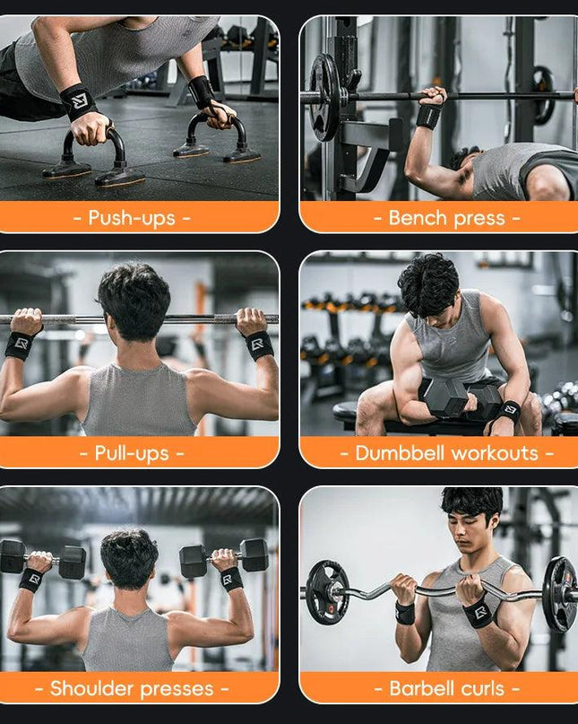 ROCKBROS Fitness Wrist Wraps Gym Adjustable Wrist Bandages Protector Wrist Support Sports Fitness Wrist Protection Sleeve A Pair
