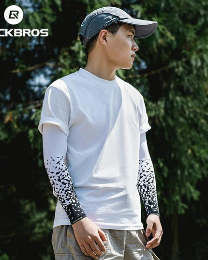 ROCKBROS Ice Silk Bicycle Sleeves Anti-UV Sunscreen Running Cycling Sleeve Fishing Bicycle Outdoor Breathable Unisex Arm Cover