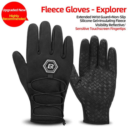 ROCKBROS Winter Gloves Touch Screen Gloves Warm Outdoor Cycling Driving Motorcycle Fleece Gloves Windproof Non Slip Full Fingers