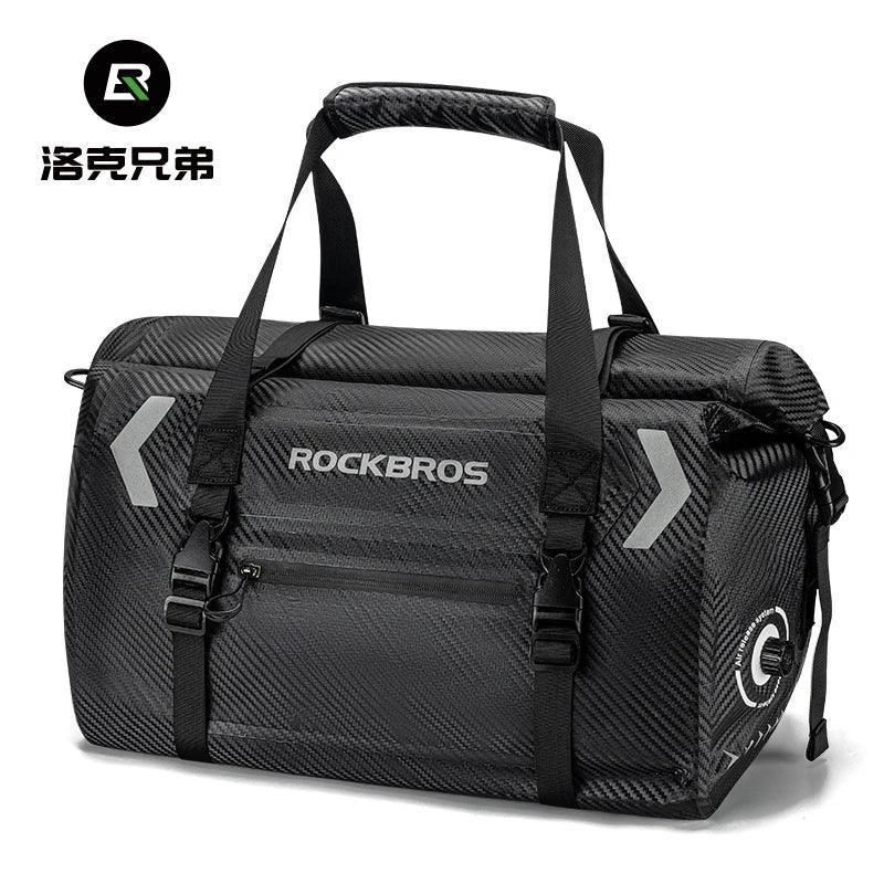 ROCKBROS Waterproof Motorcycle Pannier PVC 20L-60L Tail Bag Travel  Rear Seat Luggage Bag Multiple Carry Motorcycle AccessorIes