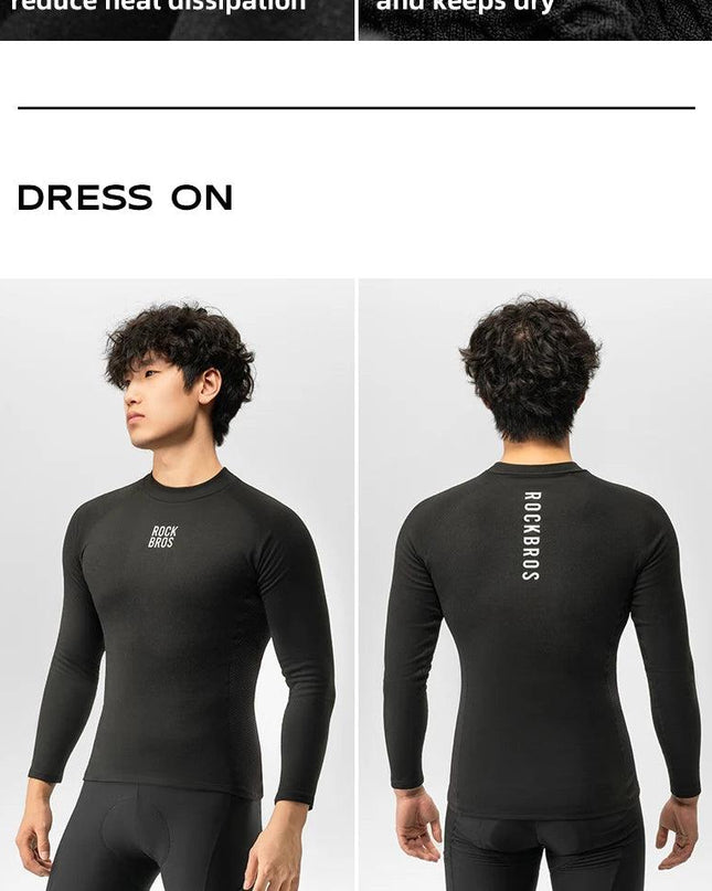 ROCKBROS Winter Cycling Underwear Warm Breathable Moisture Wicking First Layer Bicycle Clothing for Men Cycling Base Layer Sport