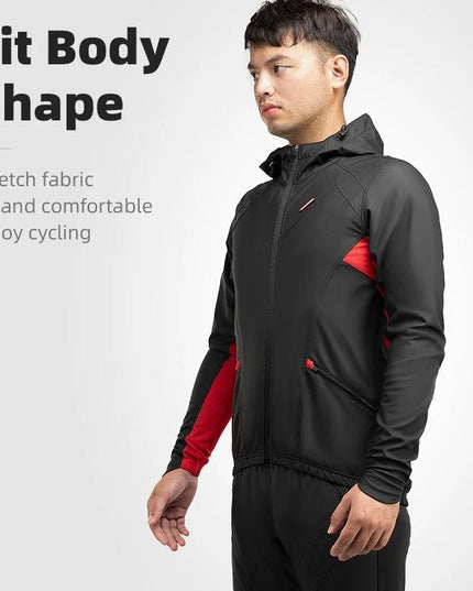 ROCKBROS Cycling Jersey Sets Winter Bicycle Clothes Windproof Thermal Fleece Bike Long Pants Outdoor Fishing Hiking Camping