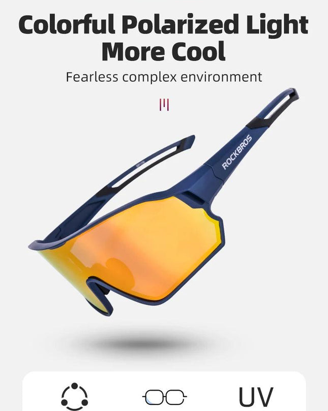 ROCKBROS Bicycle Polarized Glasses UV400 Sport Cycling Glasses Mtb Mountain Bike Eyewear Sunglasses Outdoor Running Goggles
