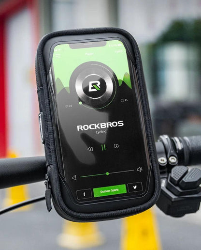 ROCKBROS Phone Bag Stand 270° Rotatable Waterproof Case Handlebar Stand Case Mount Scooter Bicycle Phone Bag Cycling Accessory