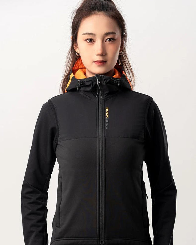 ROCKBROS Winter Warm Cycling Vest Thermal Fleece Windproof Cycling Jacket Winter Outdoor Sports Warm Vest for Men Women Running