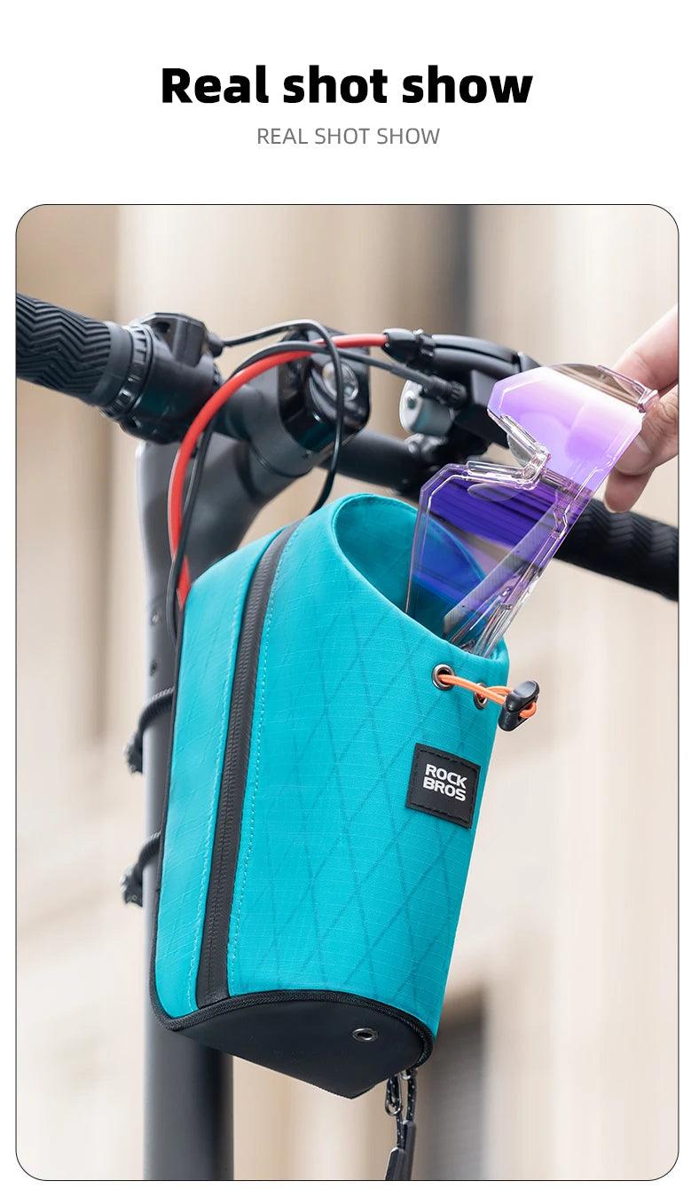 ROCKBROS Folding Bicycle Water Bottle Bags Fashion Front Frame Kettle Bags for Brompton Bike Electric Scooter Tools Package