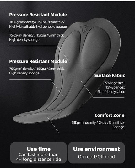 ROCKBROS Cycling Trousers With Italian Trouser Pad Long Tights Reflective Leggings Winter Fleece Thermal Anti Slip Pants 0-10°