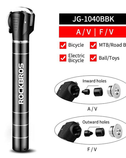 ROCKBROS Bicycle Pump 100PSI/110PSI Bike Pump Hand Mini Tire Air Inflator Portable Ultralight High-Pressure Pump Accessories