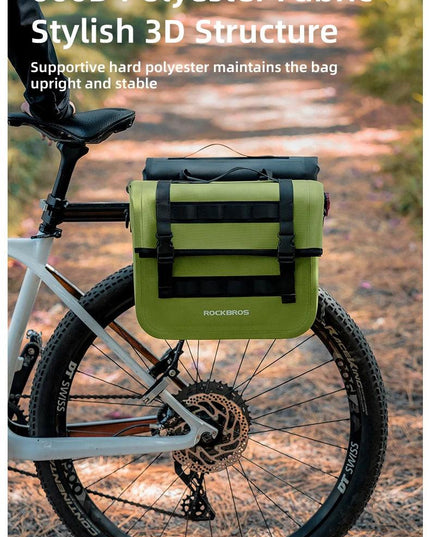 ROCKBROS 15L Multifunctional Saddle Bag Waterproof Cycling MTB Bike Rack Bag Travel Bag 3D support Big Capacity Bicycle Rear Bag