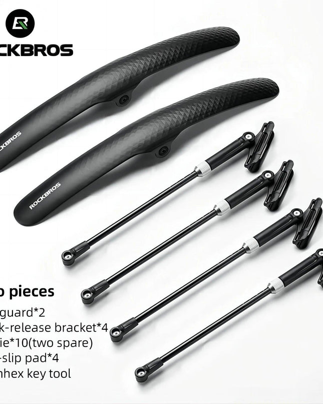 ROCKBROS Bicycle Mudguard Bike Fender PP Soft Plastic Mudguard Strong Toughness Road Suitable For Bicycle Protector Accessories