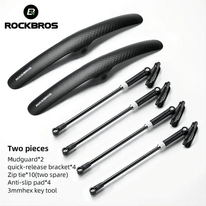 ROCKBROS Bicycle Mudguard Bike Fender PP Soft Plastic Mudguard Strong Toughness Road Suitable For Bicycle Protector Accessories