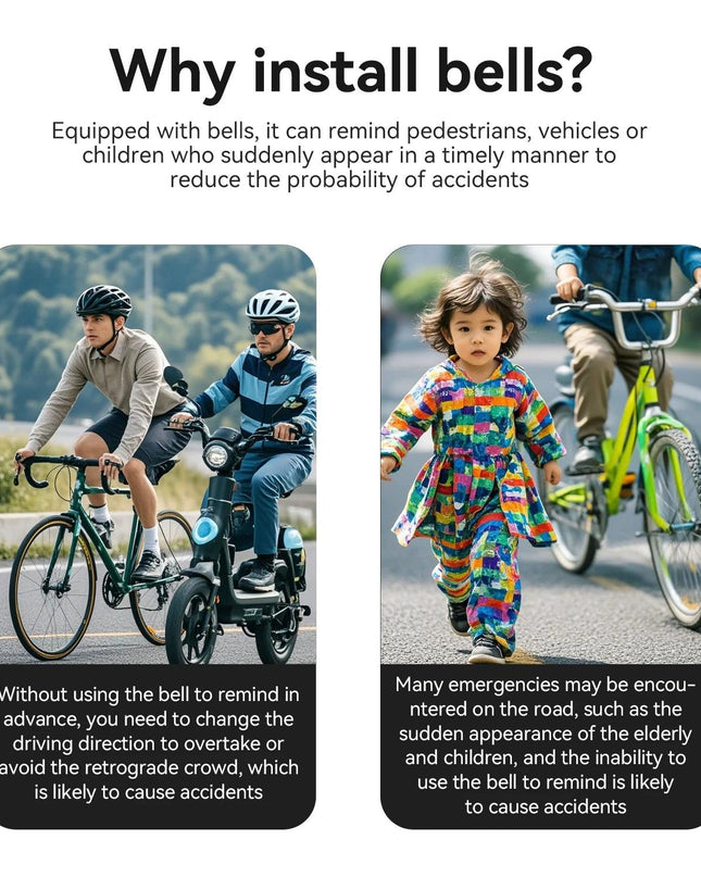 ROCKBROS Bicycle Bell for Road Bike Ring Crisp Sound Warning Alarm Bike Handlebar Copper Alloy Ring Horn Safety Cycling