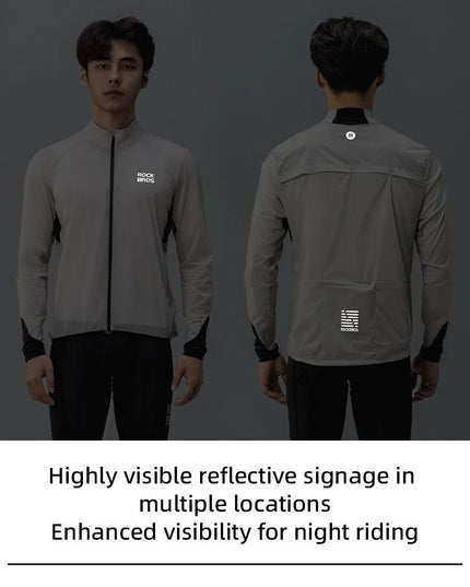 ROCKBROS Lightweight Cycling Jackets Windproof Bike Windbreaker Reflective Breathable Running Jacket Men's Coat With YKK Zipper